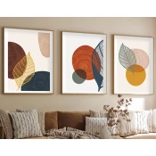 SET 3x Slika v fotookvirju 50x70 cm barven