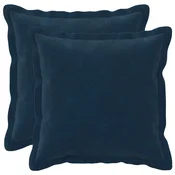 vidaXL Blazina z blazino HOUTEN 2 kos Modra Mikrofibra