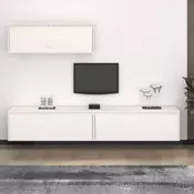 3-dijelni TV ormaric bijela borovina od punog drva
