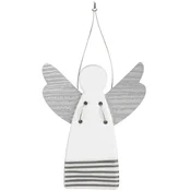 Srebrni porcelanasti angel STRIPES, viseči