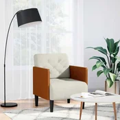 Sofa fotelja s naslonima za ruke krem boje 55 cm baršunasta