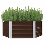 Povišena vrtna gredica smeda 129 x 129 x 45 cm pocincani celik