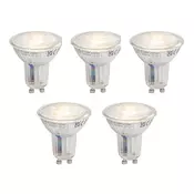 Komplet 5 GU10 50 zatemnitvenih LED žarnic 3,9 W 450 lm 3000 K Longlife
