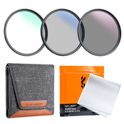 K&F 62mm 3pcs profesionalni komplet filtrov za objektiv (MCUV/CPL/ND4) + torbica za filtre