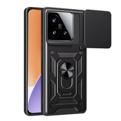 Oklepni ovitek MaX-Armor z obročem, kovinsko ploščico in zaščito zadnjih kamer za Xiaomi 15 - army black
