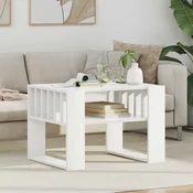 vidaXL Klubska miza Bela 66 x 49,5 x 45 cm Konstruiran les