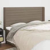 Vzglavje z ušesi taupe 163x16x118/128 cm blago