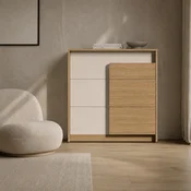 Liven Komoda Christy, 3 fioke, 78.6x42x80 cm, Belo-smeda
