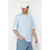 Trendyol Light Blue Oversize/Wide-Fit Basic 100% Cotton T-Shirt