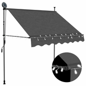 VIDAXL Ročno zložljiva tenda z LED lučmi 100 cm antracitna
