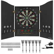Kruzzel 27 iger LCD elektronski pikado 69cm v leseni omarici do 16 igralcev