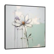 Canvas Slika na platnu Pastelni cvet, 40x40 cm, Sa ramom, Crna