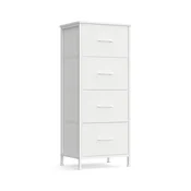 Songmics Predalnik z 4 tkaninskimi predali, 30x39.6x95.2 cm, bel