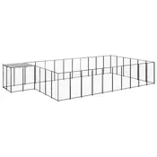 Kavez za pse crni 19,36 m2 celicni