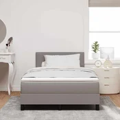vidaXL Postelja z vzmetnico z LED trakami Taupe 120 x 190 cm blago