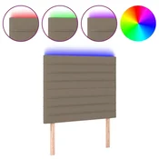 Vidaxl LED posteljno vzglavje taupe 100x5x118/128 cm blago