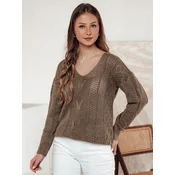 Sweter damski LACEONIA beżowy Dstreet