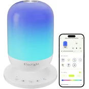 Nikcorp Nočna LED svetilka Electight Funkcija belega šuma 34 zvokov 7 barv svetlobe Wi-Fi 2,4 GHz timer samodejni vklop/izklop aplikacija daljinec dotik