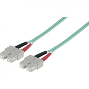 Intellinet Network Solutions Fiber Optic Patch Kabel, Duplex, Multimode, SC/SC, 50/125 µm, OM3, 2.0 m (7.0 ft.), aqua (750837)