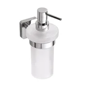 Dozirnik za milo INSIA 230 ml, matirano steklo, krom - Chrome - 82x192x130 mm - Sapho - INSIA - 120 - Medenina; steklo - Dozator za milo - Kvadratni - 82 - 192 - 130 - 14