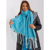 Blue knitted womens scarf