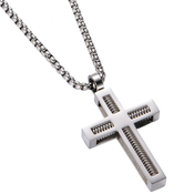Ogrlica Twist Cross - Srebrna KP34105