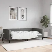 vidaXL Raztegljiva postelja temno siva 100x190 cm blago