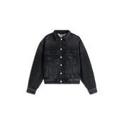 Tommy Jeans Prehodna jakna siv denim/črn denim