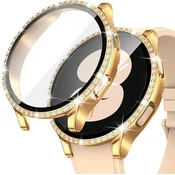 GS Ovitek 2 v 1 + kaljeno steklo za Samsung Galaxy Watch 5 40 mm, zlat