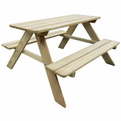 VIDAXL otroška piknik miza (89x89.6x50.8cm), borovina