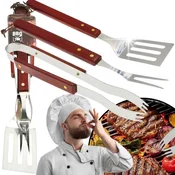 shumee Orodja za žar, dodatki, orodje, klešče, lopatica, BBQ, komplet 3 v 1