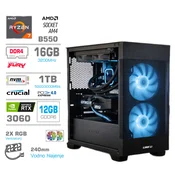 MEGA Računalnik MEGA MT S7X R7-5700X/RTX3060/16GB/1TB/750W/Brez OS/rumena črna RGB + Estetski napajalni kabli [Modra/Črna], (5000331205)