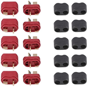 5 parov priključkov T-Plug Male-Female z zaščitnim plaščem | Za RC LiPo baterije