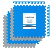 THUNDER Zaščitne fitness podloge THUNDER PZ-04 – 60 x 60 cm, 4-delni set, modro-sive puzzle podloge, 2 cm, (5000115961)