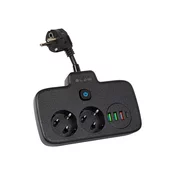 Blow 98-233# razdelilnik ps-310u 3-vtičnica 3xusb 0,1 m črn podaljšek 2x1 mm