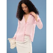 Trendyol Bluza roza / bela