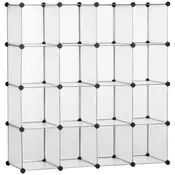Homestar Modularna polica za shranjevanje 16-kockni organizator 125x32x125 cm bela