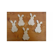 Rayher. Leseni okraski, Zajčki, 6x10cm, set 5