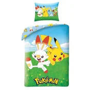 shumee Bombažna posteljnina 140x200 Pokemon Pikachu