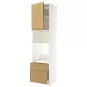 METOD / MAXIMERA Visoki element za ugradb uredaje, bijela/Voxtorp efekt hrasta, 60x60x240 cm