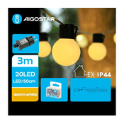 Aigostar - LED spoljašnja dekorativna girlanda 20xLED/3m IP44 topla bela