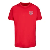 Mister Tee Majica Keep It 100% siva/živo rdeča