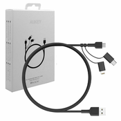 Aukey cb-bal5 3w1 najlonski kabel za hitro polnjenje micro usb | usb c | lightning | 1,2 m