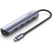 UGREEN CM417 adapter USB Type C - HDMI / 4 x USB gray