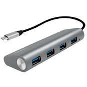 LogiLink LogiLink UA0309 USB 3.2 Gen 1 Hub Type-C 5000 Mbit/s Siva