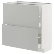 METOD/MAXIMERA Podstavna omarica z 2 predaloma, bela/Havstorp svetlo siva, 80x37 cm