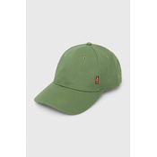 Bombažna bejzbolska kapa Levis zelena barva