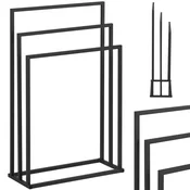 shumee Stojalo za 3 brisače prostostoječe talno JEKLO 55 x 21,5 x 84 cm temno sivo