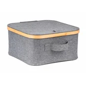 G21 Škatla za shranjevanje 30 x 30 x 15 cm, bambus s pokrovom, siva
