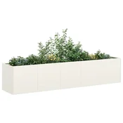 vidaXL Sadilnik White 200x40x40 cm Hladno valjano jeklo